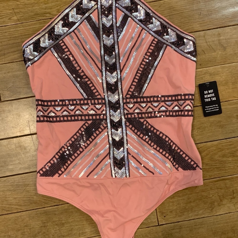 Women’s Sequins Halter Top Tank Top Bodysuit